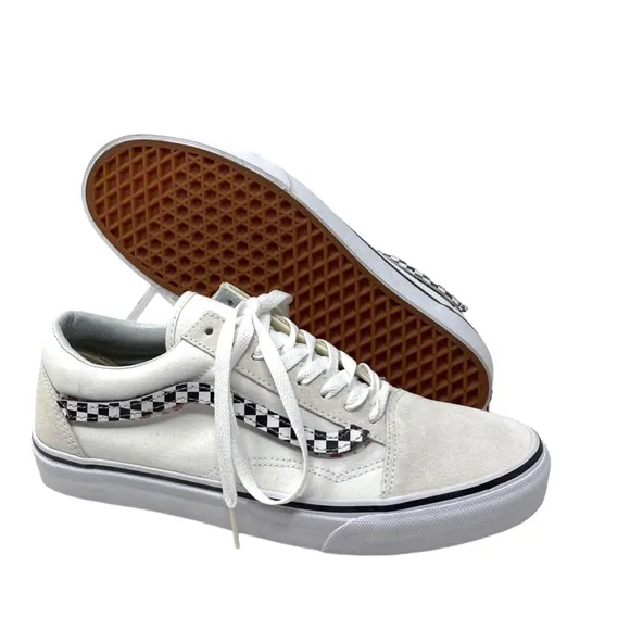 VANS Old Skool Sport Sneakers Men's Skate Low Top Suede Canvas White ALSU01647