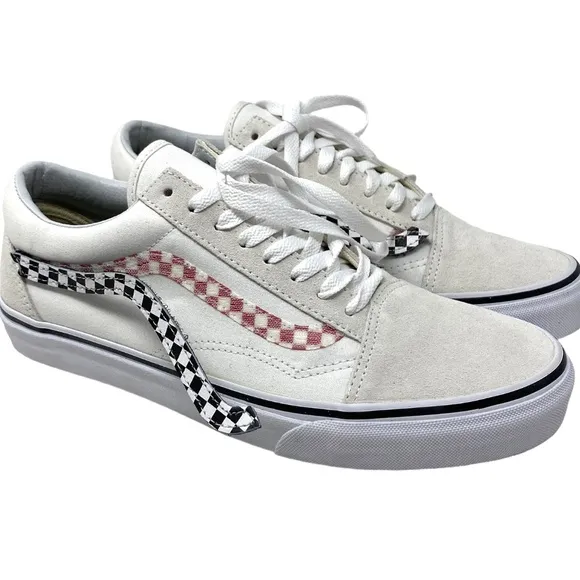 VANS Old Skool Sport Sneakers Men's Skate Low Top Suede Canvas White ALSU01647