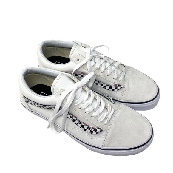 VANS Old Skool Sport Sneakers Men's Skate Low Top Suede Canvas White ALSU01647