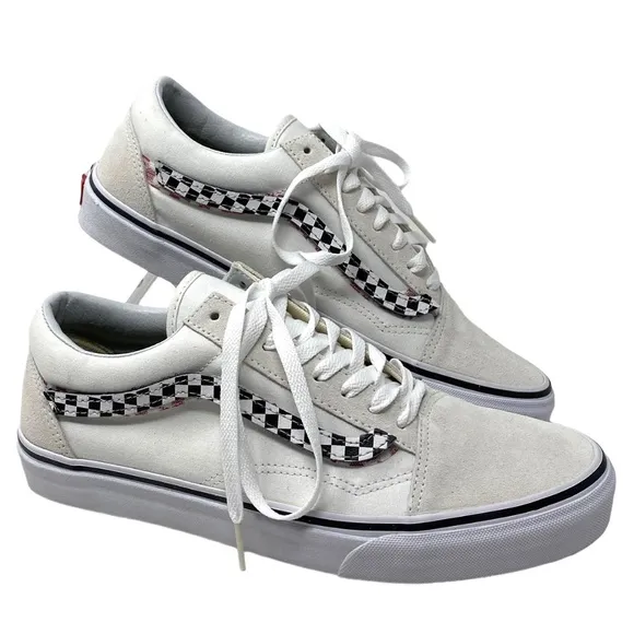 VANS Old Skool Sport Sneakers Men's Skate Low Top Suede Canvas White ALSU01647