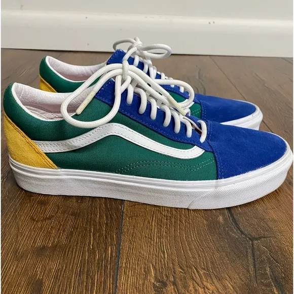 VANS Old Skool Yacht Club Multicolored Suede Skate Sneakers size 8.5