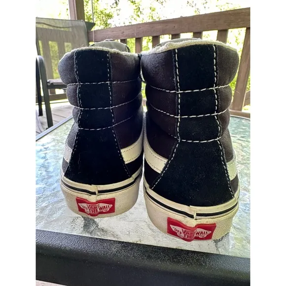 Vans Sk8-Hi High Top Skate Shoes Sneakers Black White Classic Men 6.5 or 8 Women