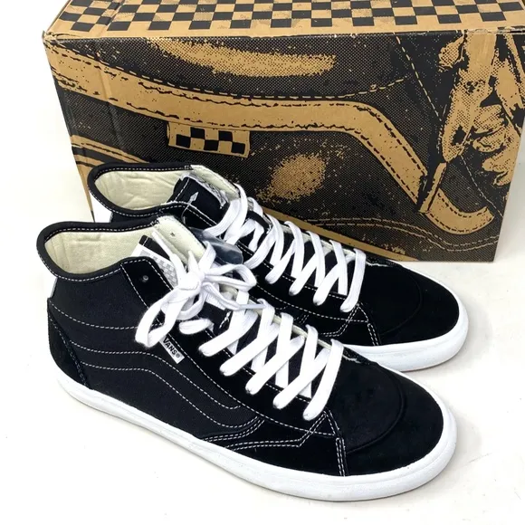 VANS The Lizzie Shoe Casual Men Suede Canvas White Black Sneakers Hi VN0A4BX1Y28