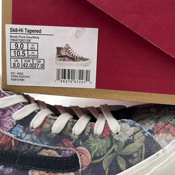 Vans WMNS Moody Floral Sk8-Hi Tapered Sneakers Grey/WhiteVN0A7Q621XM