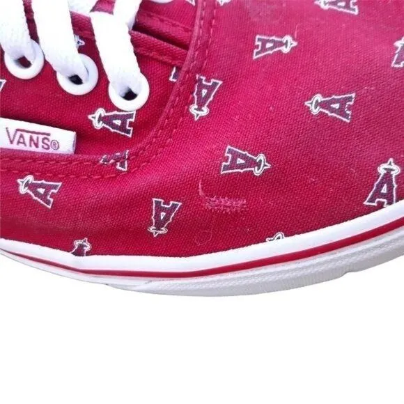 Vans MLB Los Angeles Angles Red A Halo Low Top Sneakers Mens Sz 10 Womens 11.5