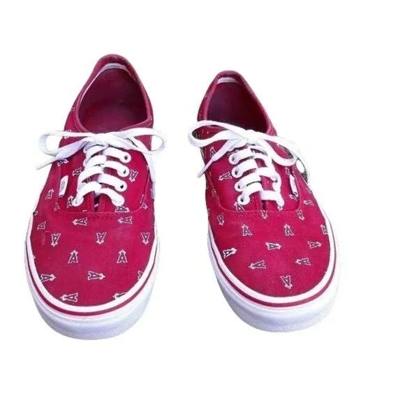 Vans MLB Los Angeles Angles Red A Halo Low Top Sneakers Mens Sz 10 Womens 11.5