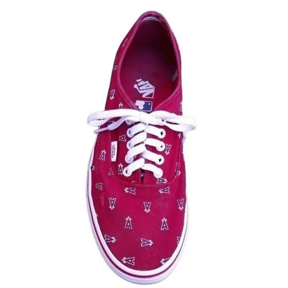 Vans MLB Los Angeles Angles Red A Halo Low Top Sneakers Mens Sz 10 Womens 11.5