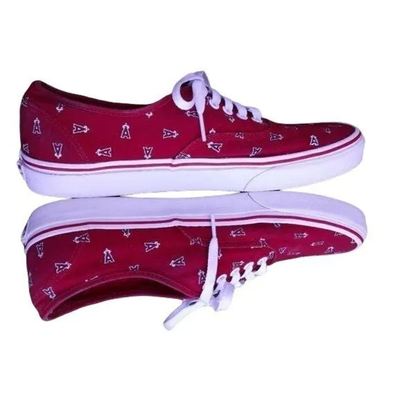 Vans MLB Los Angeles Angles Red A Halo Low Top Sneakers Mens Sz 10 Womens 11.5