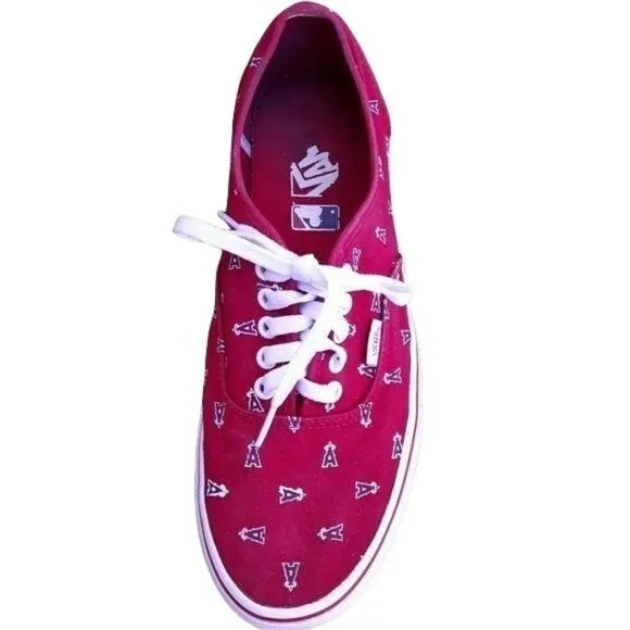 Vans MLB Los Angeles Angles Red A Halo Low Top Sneakers Mens Sz 10 Womens 11.5