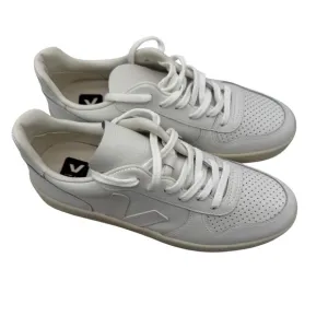 Veja V-90 Leather Sneakers Perforated White Casual Shoes Women's Size 10