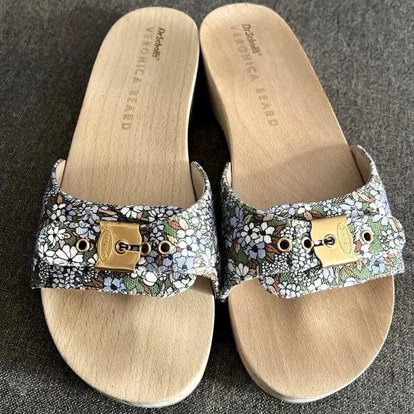 VERONICA BEARD X DR SCHOLLS RETRO FLORAL SLIDES