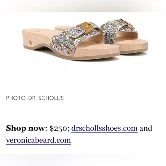 VERONICA BEARD X DR SCHOLLS RETRO FLORAL SLIDES