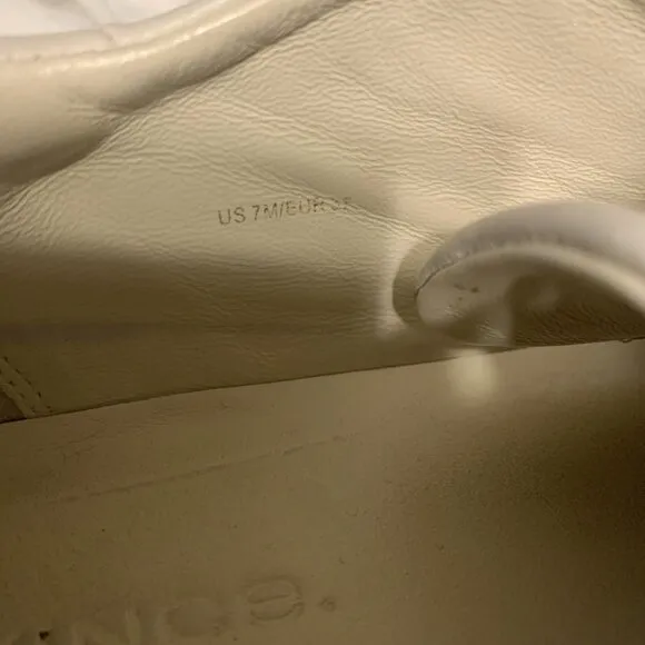 Vince Authentic Solid Bone Ivory White Leather Slip On Fashion Sneakers 7