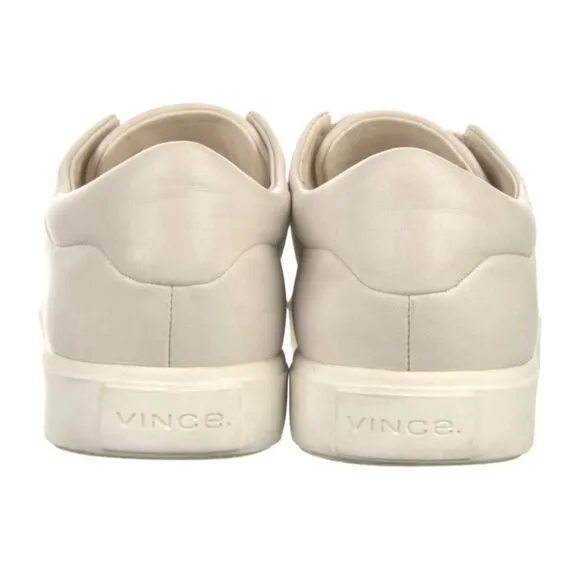 Vince Authentic Solid Bone Ivory White Leather Slip On Fashion Sneakers 7