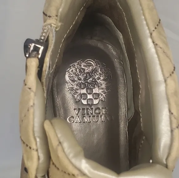 VINCE Camuto Maissa Quilted suede chain detail Chunky lug sole hiker sty…