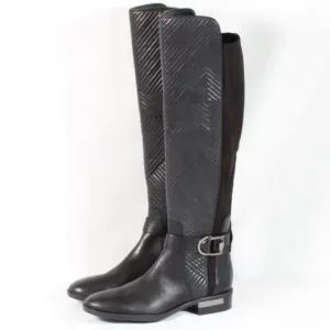 Vince Camuto Pordalia Riding Boots Size 7 Black Over-The-Knee 1 1/4&quot; Heel EUC