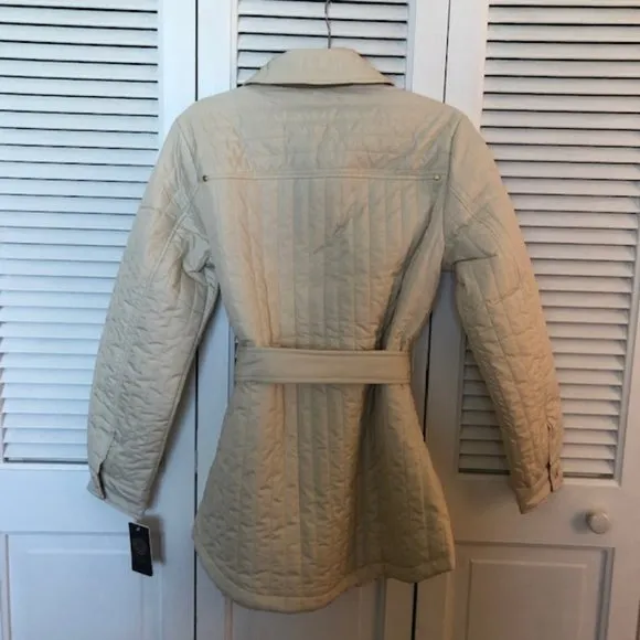 Vince Camuto Quilted Jacket Off-White w/ Gold &amp; Gold Tone Hardware Size M- NWT