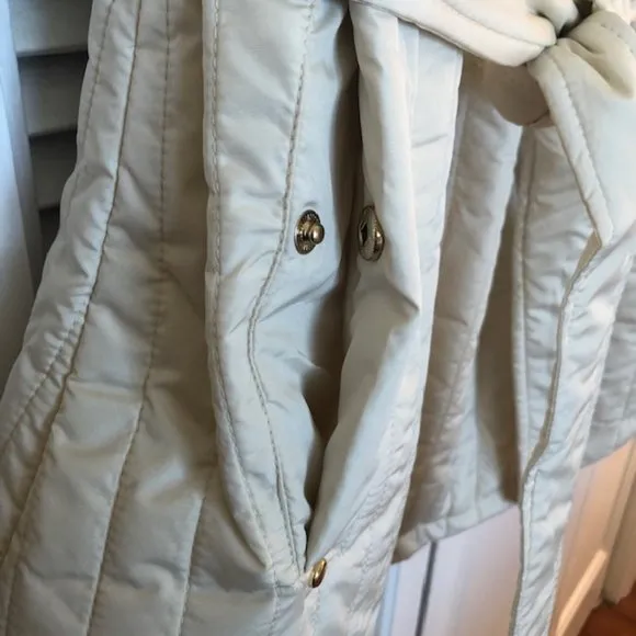 Vince Camuto Quilted Jacket Off-White w/ Gold &amp; Gold Tone Hardware Size M- NWT