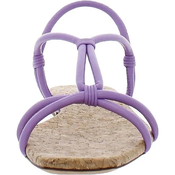 Vince NWOB Women's Hazen Womens Leather Flats T-Strap Sandals Purple Size 6M