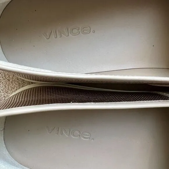 Vince Preston Gold Metallic Leather Slip On Sneaker Flat Comfort Shoe EU 38 US 8