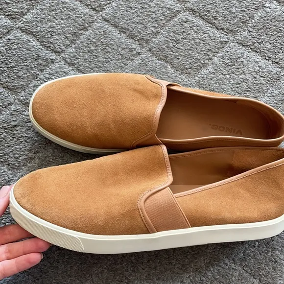 VINCE Preston Slip-On Suede Camel Color Sneakers size 10