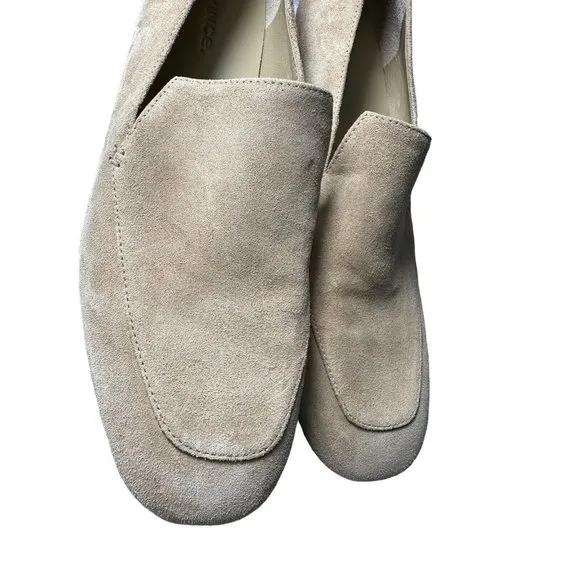 VINCE Vero Cuoio Lela Size 9 Loafer Women’s Tan Suede Slip-On Block‎ Heel #S93-8