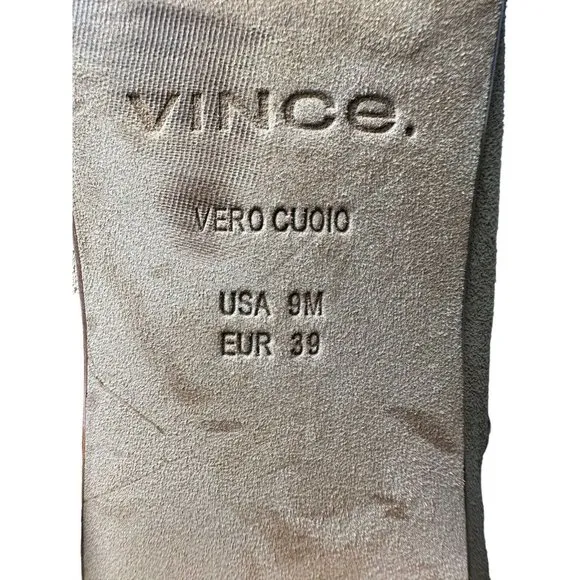 VINCE Vero Cuoio Lela Size 9 Loafer Women’s Tan Suede Slip-On Block‎ Heel #S93-8