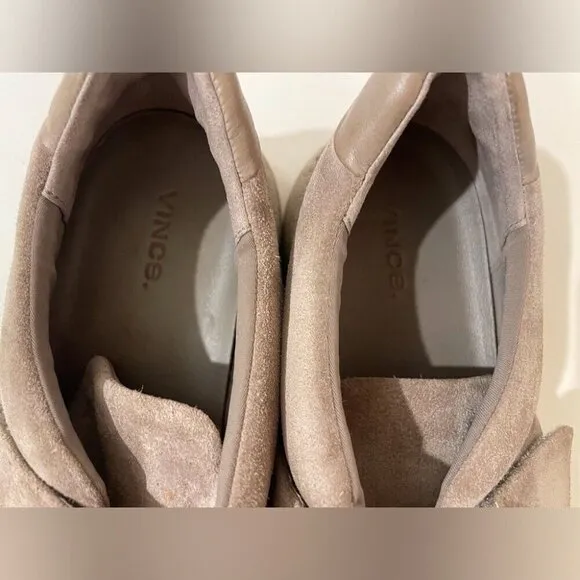 Vince Women's Gage Suede Laceless Fashion Sneakers in Beige Size 9.5