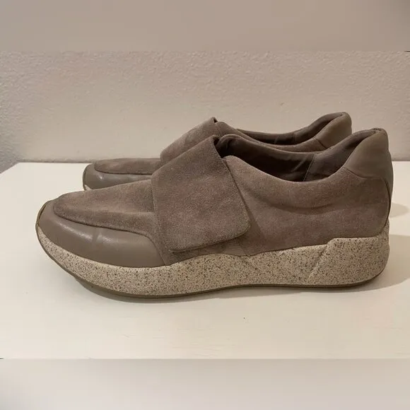 Vince Women's Gage Suede Laceless Fashion Sneakers in Beige Size 9.5