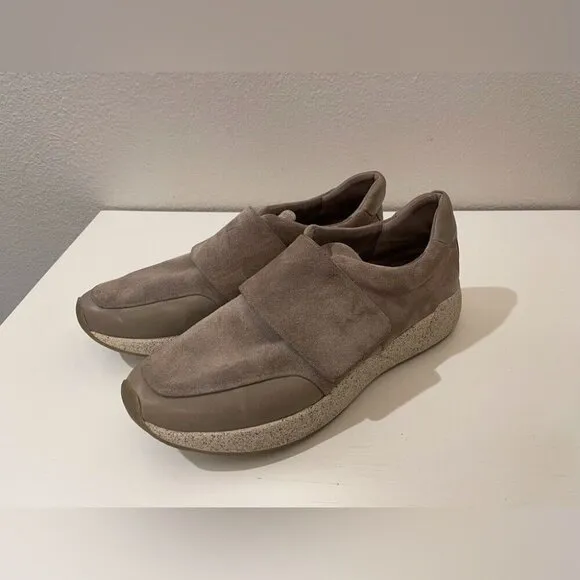 Vince Women's Gage Suede Laceless Fashion Sneakers in Beige Size 9.5