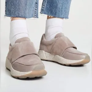 Vince Women's Gage Suede Laceless Fashion Sneakers in Beige Size 9.5