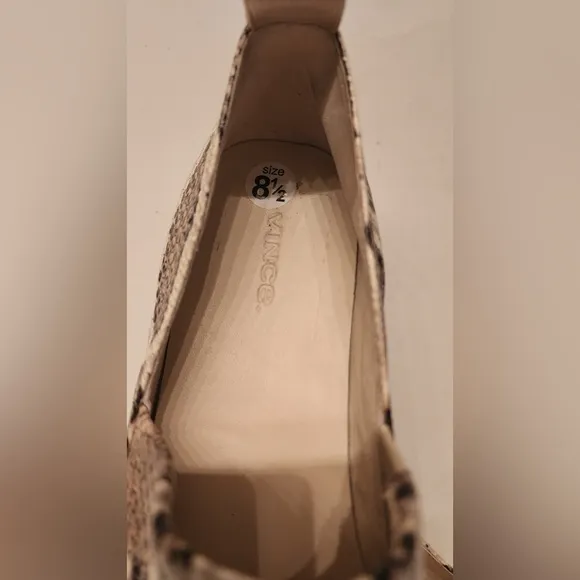 VINCE Women's Saxon 2 Snake Embossed Slip On Sneakers, Taupe, Blk/Tan Size 8.5