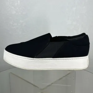 Vince Womens Warren Platform Slip On Fashion Sneakers Black Micro Stretch