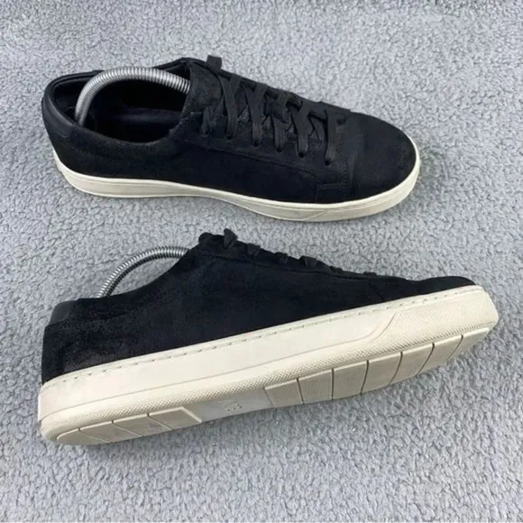 Vince brady suede Sneakers Leather Lace Up Mens Size 9 Shoes‎ Black Round Toes