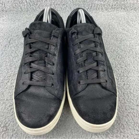 Vince brady suede Sneakers Leather Lace Up Mens Size 9 Shoes‎ Black Round Toes