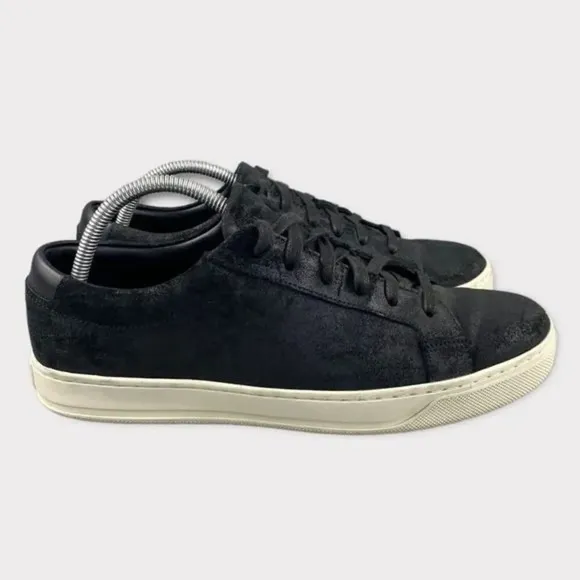 Vince brady suede Sneakers Leather Lace Up Mens Size 9 Shoes‎ Black Round Toes
