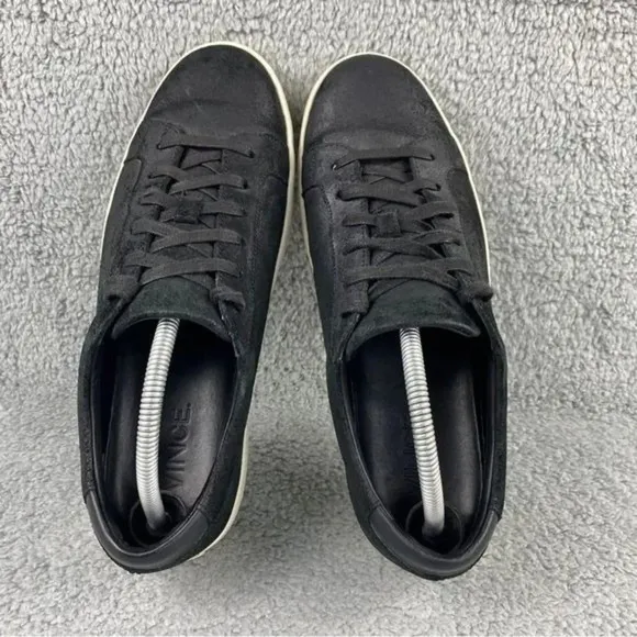 Vince brady suede Sneakers Leather Lace Up Mens Size 9 Shoes‎ Black Round Toes