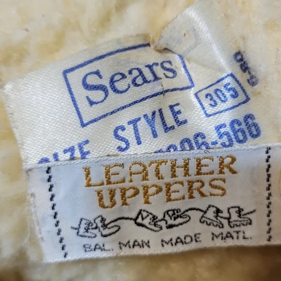 Vintage 1980's Sears size 8 quilted leather sherpa lined block 3&quot; heel boots
