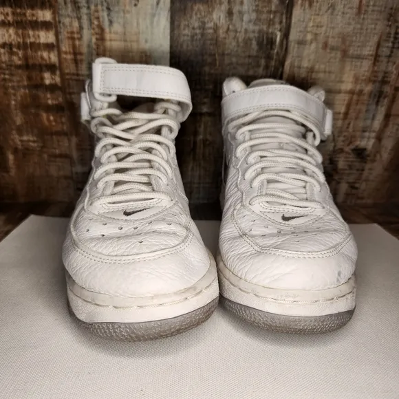 Vintage 1998 Nike Air Force 1 Mid Super Jewel Metallic Silver Chrome Sz 6 Youth