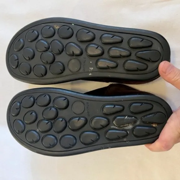Vintage 90s J Crew Coffee Suede Slides Size 7.5​​​​​​​​​​​​​​​​​​​​​​​​​