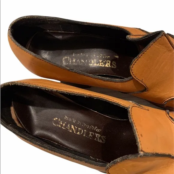 Vintage Chandlers Heeled Exposed Seam Loafers