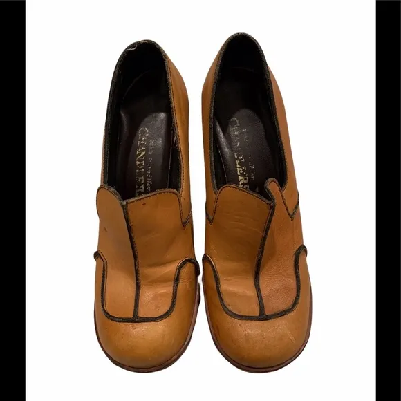 Vintage Chandlers Heeled Exposed Seam Loafers