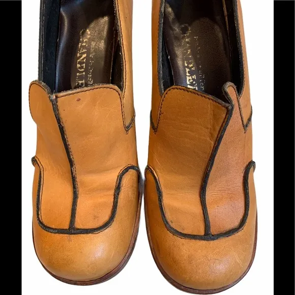 Vintage Chandlers Heeled Exposed Seam Loafers