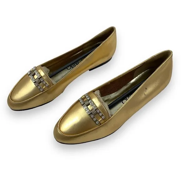 Vintage FRANCO SARTO gold leather loafers