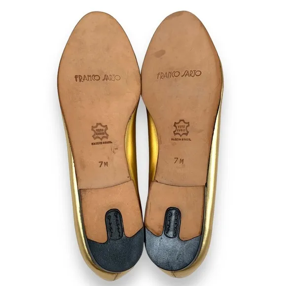 Vintage FRANCO SARTO gold leather loafers
