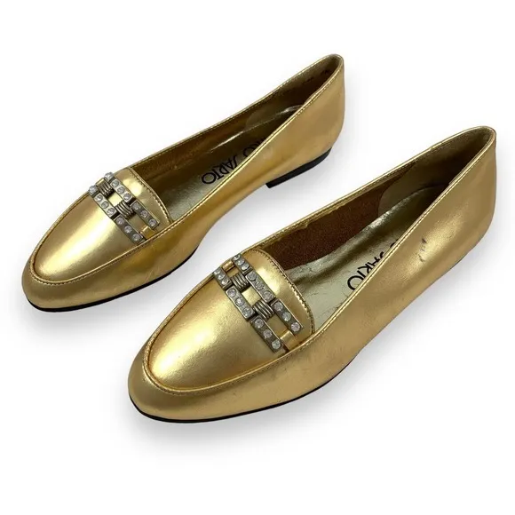 Vintage FRANCO SARTO gold leather loafers