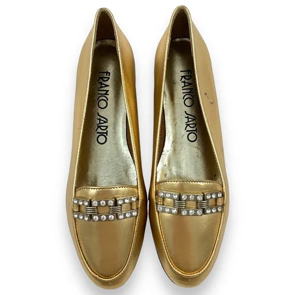 Vintage FRANCO SARTO gold leather loafers