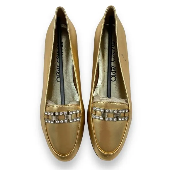 Vintage FRANCO SARTO gold leather loafers