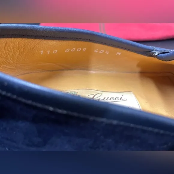 Vintage Gucci Loafers Blue Suede 40.5 original box and dust bag