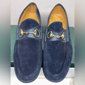 Vintage Gucci Loafers Blue Suede 40.5 original box and dust bag